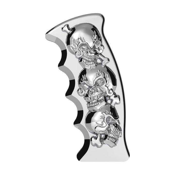 Thread-On Skulls Pistol Grip Gearshift Knob - Chrome