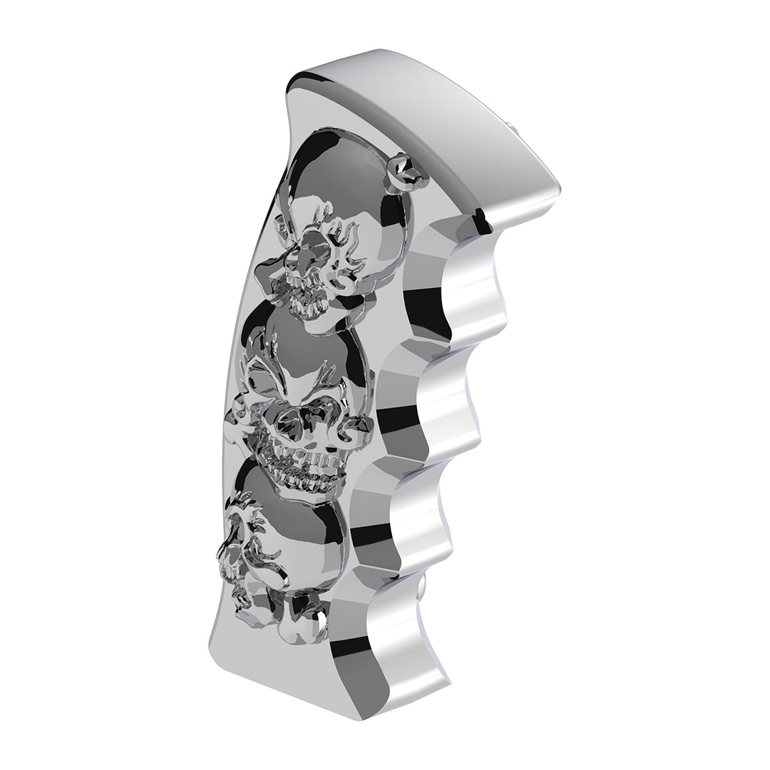 Thread-On Skulls Pistol Grip Gearshift Knob - Chrome