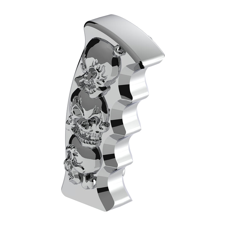 Thread-On Skulls Pistol Grip Gearshift Knob - Chrome