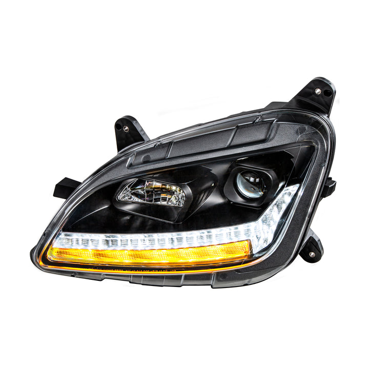 "Blackout" Projection Headlight With LED Sequential Turn &amp; DRL For 2012-2021 Peterbilt 579 - Driver