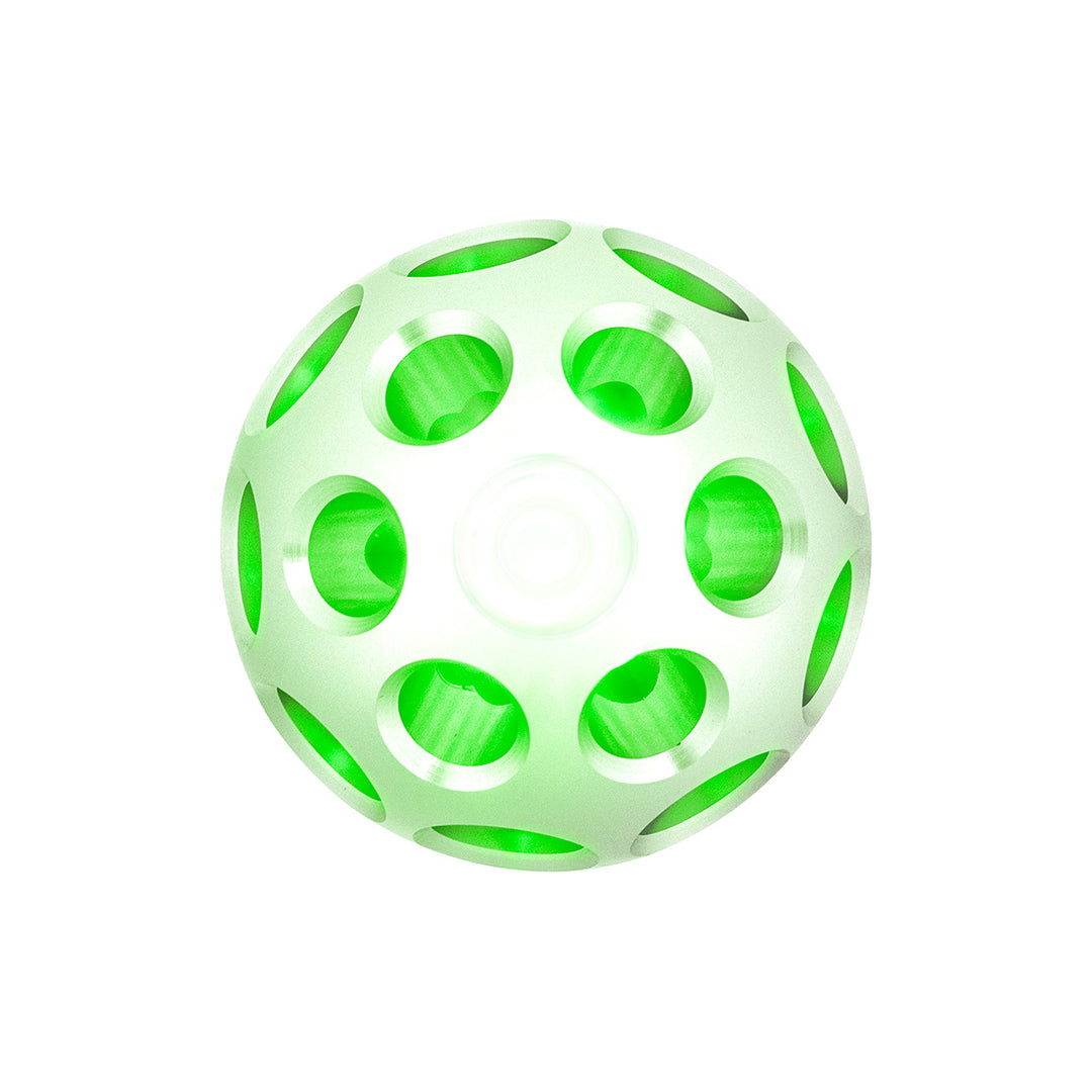 Thread-On Annodized Phoenix Style Ball Gearshift Knob With LED 9/10 Speed Adapter - Green LED