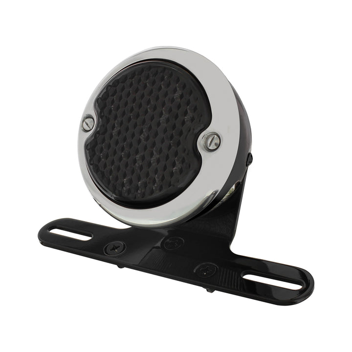 Black Motorcycle Rear Fender LP Bracket With 1933-36 Ford Style LED Tail Light