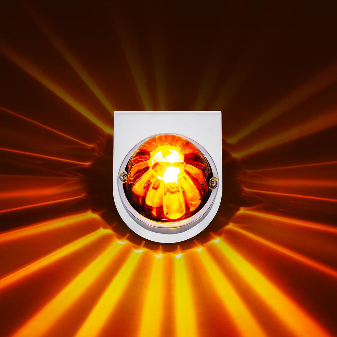 UltraBurst Glass Watermelon Light With Stainless Steel Light Bracket Kit - Amber LED/Dark Amber Lens