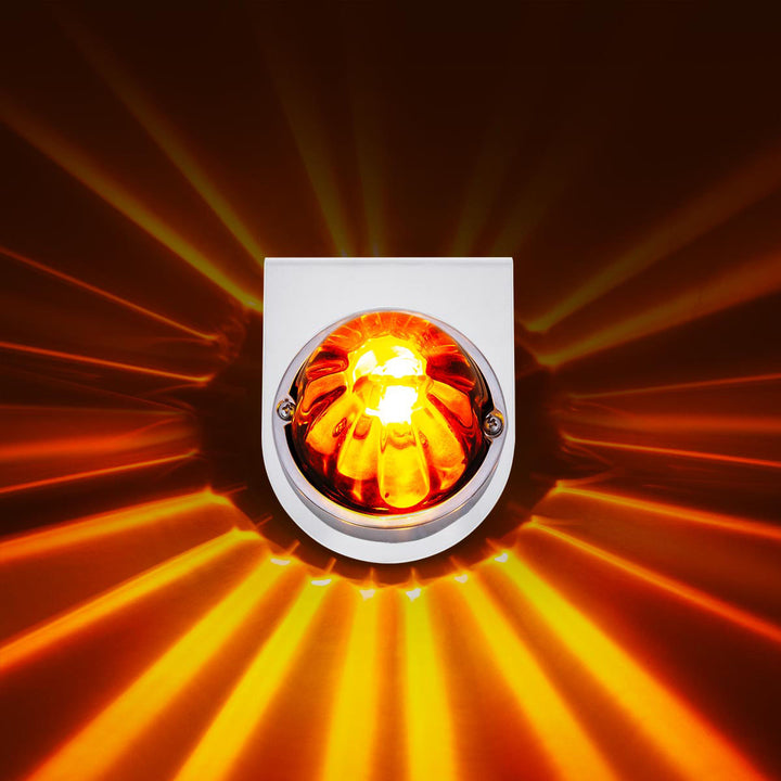 UltraBurst Glass Watermelon Light With Stainless Steel Light Bracket Kit - Amber LED/Dark Amber Lens