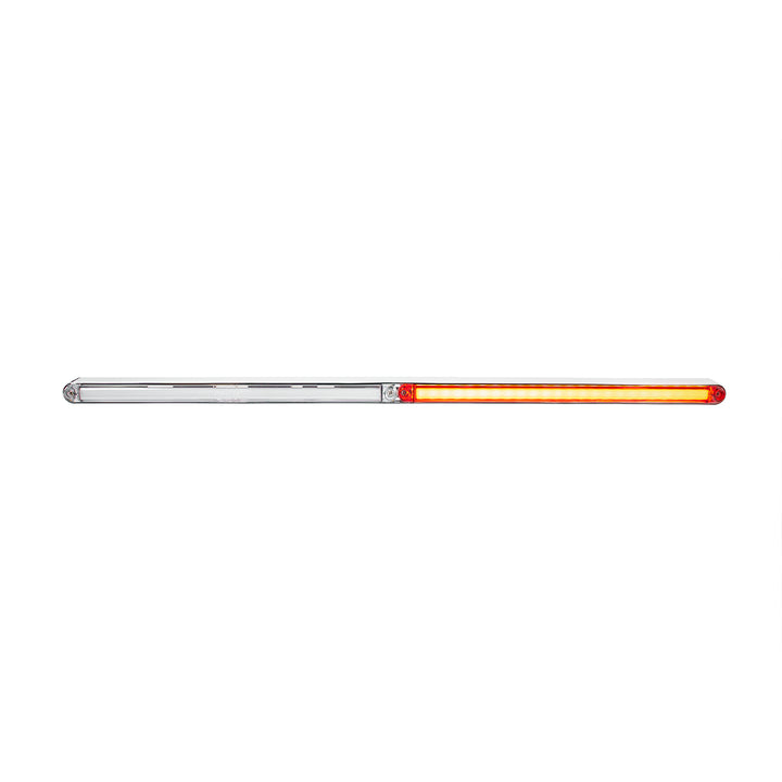 Dual 24 LED Dual Function 12" GloLight Bar With Bezel - Red LED/Clear Lens