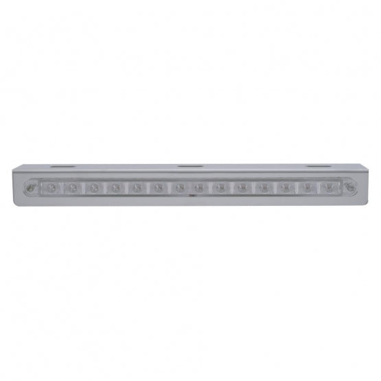 12-3/4" Stainless Light Bracket With 14 LED 12" Light Bar - Amber LED/Clear Lens