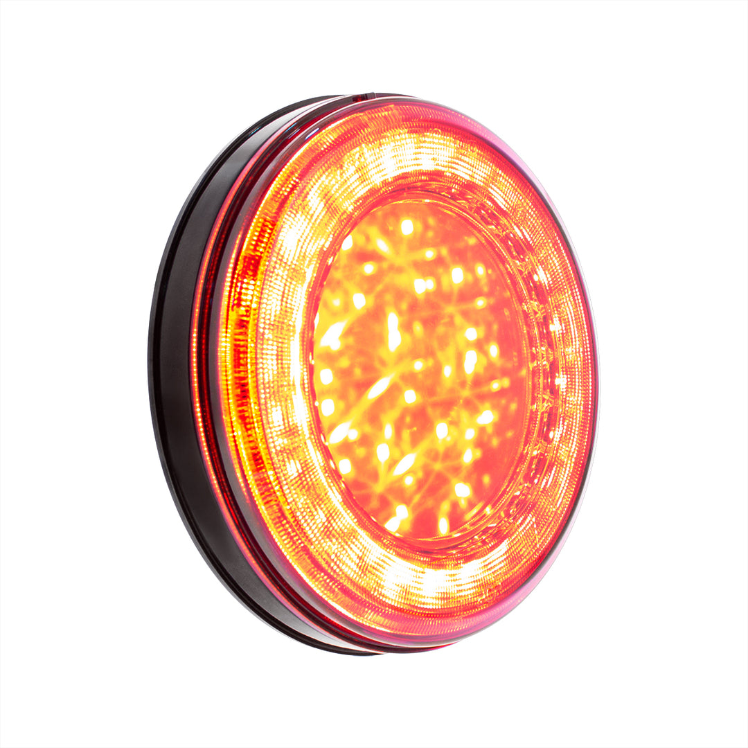 33 LED 4" Round Lumos Light S - Series (Stop, Turn &amp; Tail) - Red LED/Clear Lens