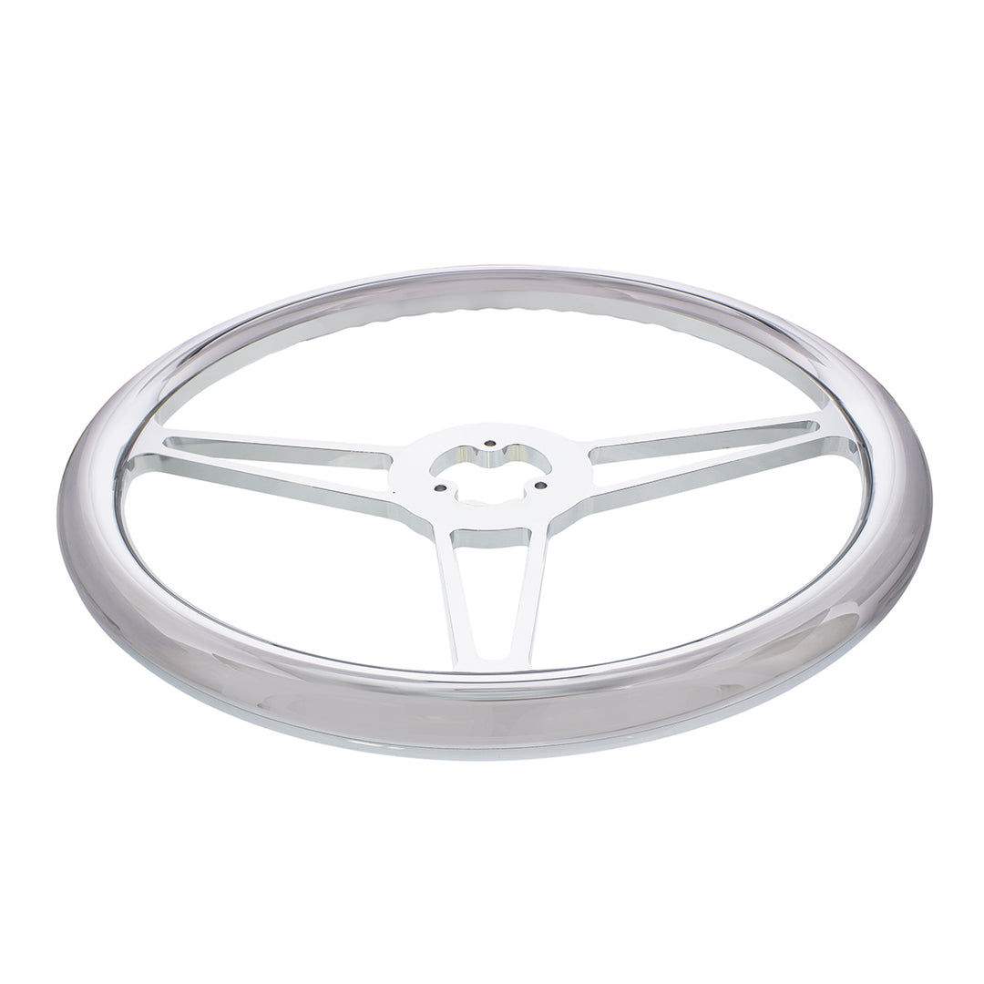 18" Chrome Aluminum "3 - Spoke" Style Steering Wheel