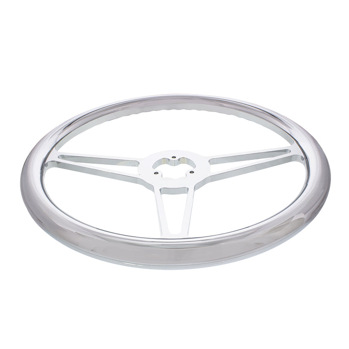 18" Chrome Aluminum "3 - Spoke" Style Steering Wheel