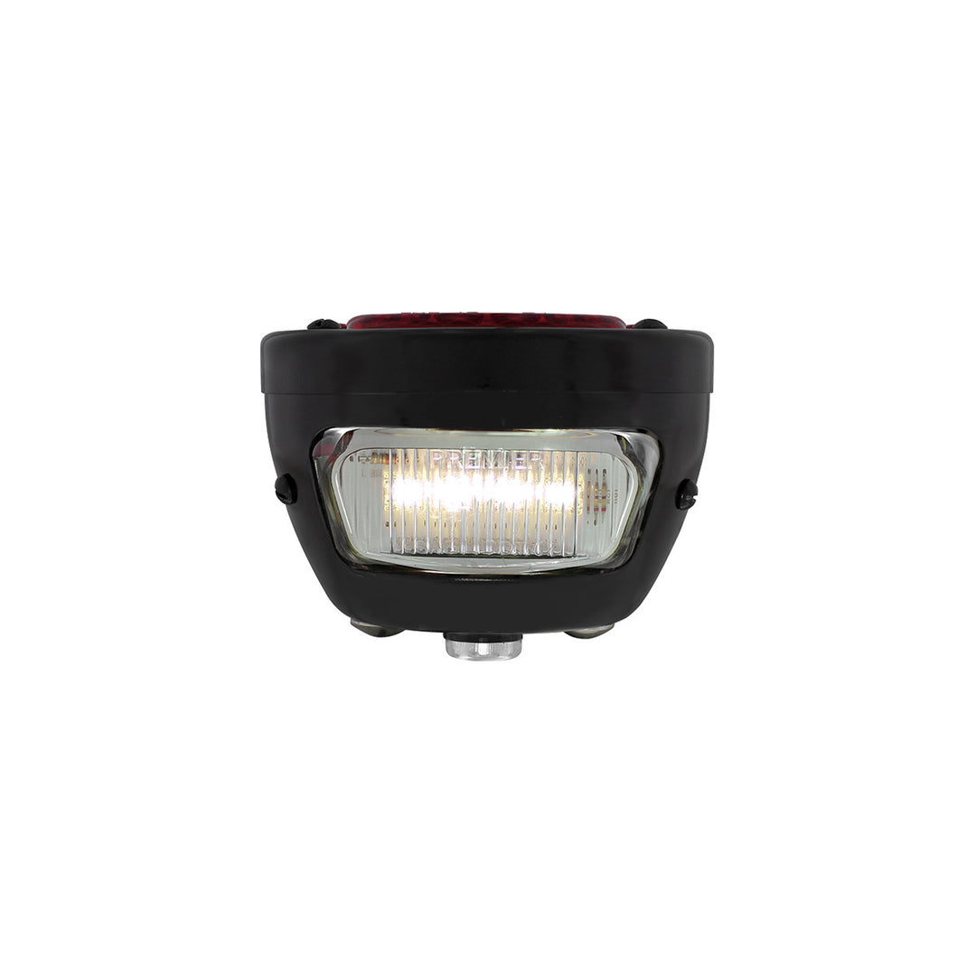 Black Motorcycle Rear Fender Mounting Bracket With 1928 LED "DUO Lamp" Tail Light