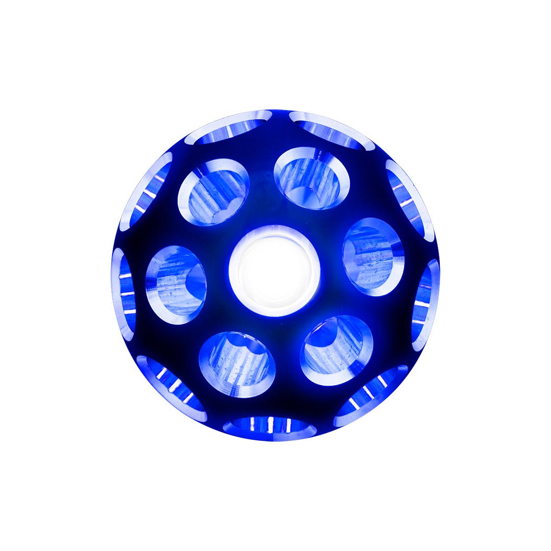Thread-On Matte Black Phoenix Style Ball Gearshift Knob With LED 9/10 Speed Adapter - Blue LED