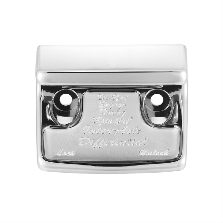 Chrome Plastic Axle/Differential Switch Guard With Glossy Sticker For 1990-2010 Freightliner Classic - Silver