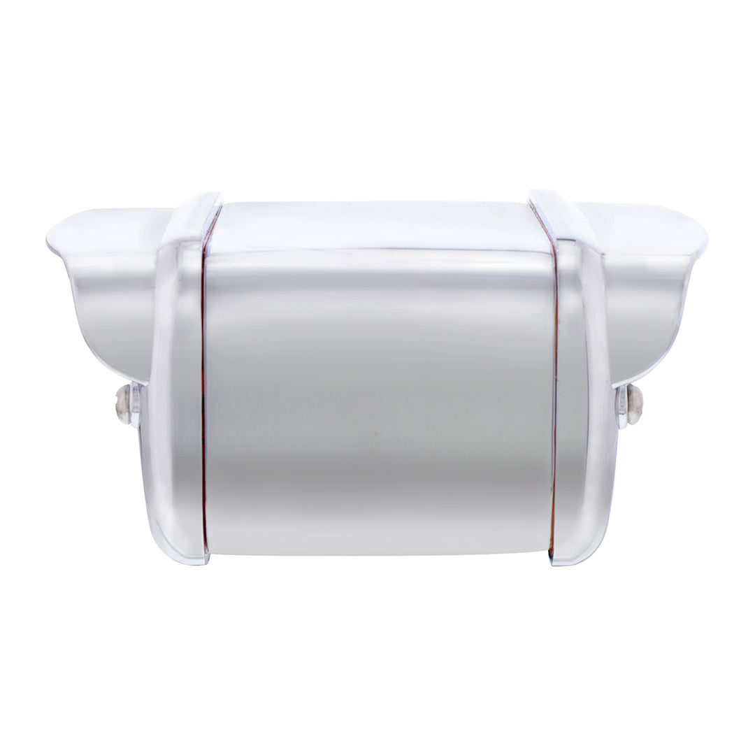 6 LED Single Function Double Face Light W/Visor - Horizontal Mount - Amber &amp; Red LED/Clear Lens
