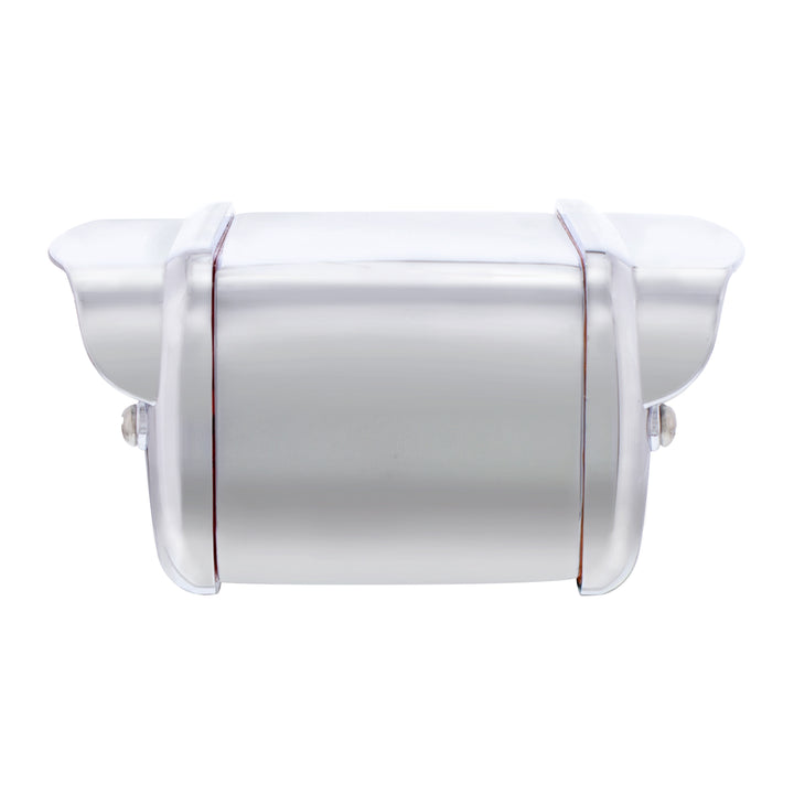6 LED Single Function Double Face Light W/Visor - Horizontal Mount - Amber &amp; Red LED/Clear Lens