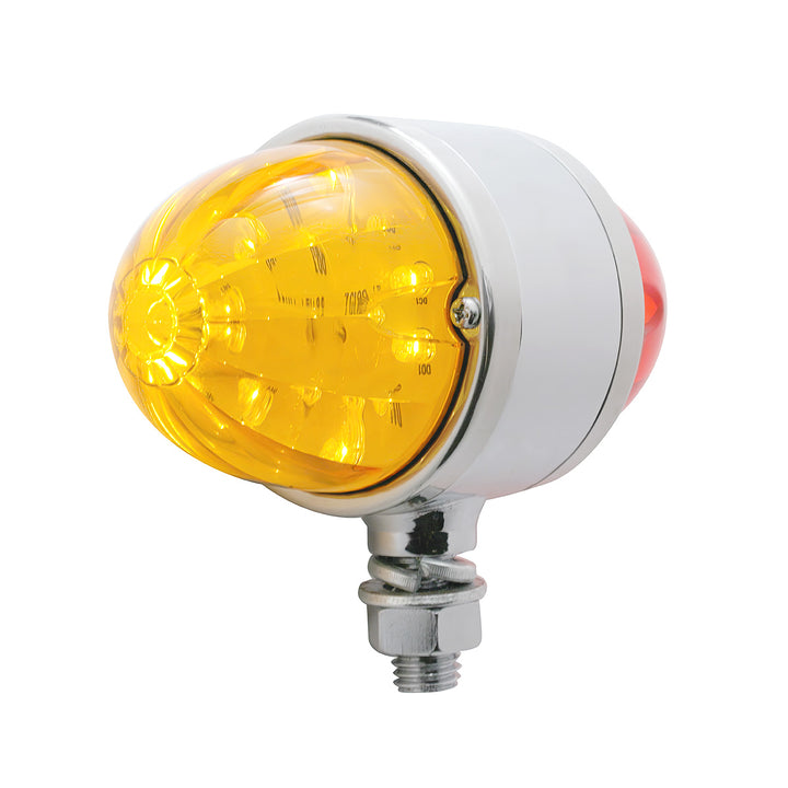 34 LED Watermelon Double Face Light W/Chrome Housing - Amber &amp; Red LED/Amber &amp; Red Lens