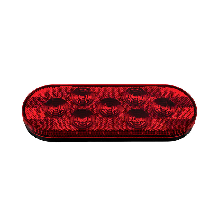 7 LED Oval Light (Stop, Turn &amp; Tail) - Red LED/Red Lens