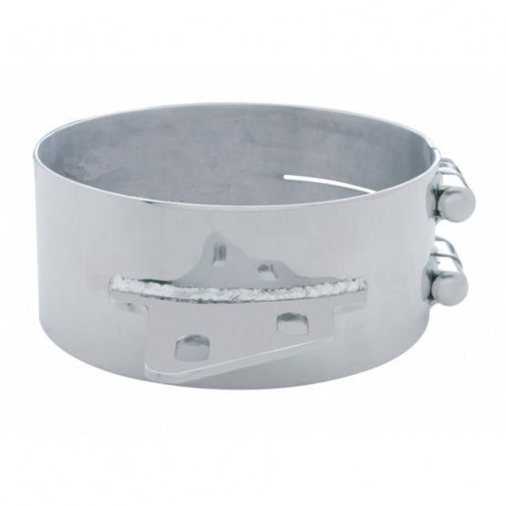 8" Stainless Butt Joint Exhaust Clamp - Angled Bracket