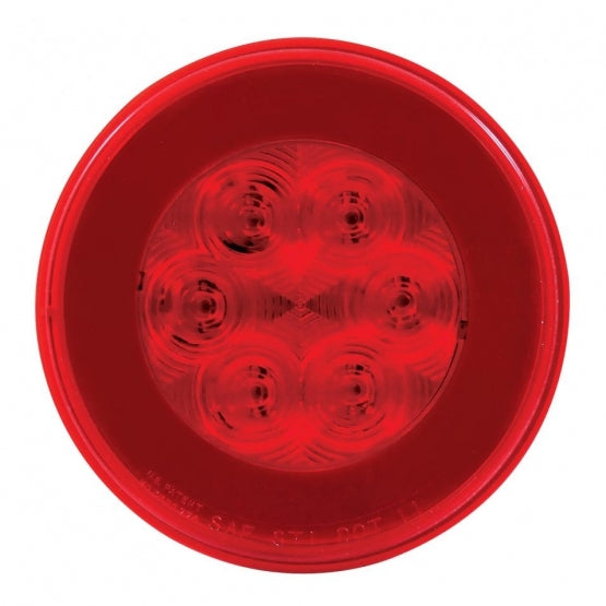 21 LED 4" Round GloLight (Stop, Turn &amp; Tail) - Red LED/Red Lens (Bulk)