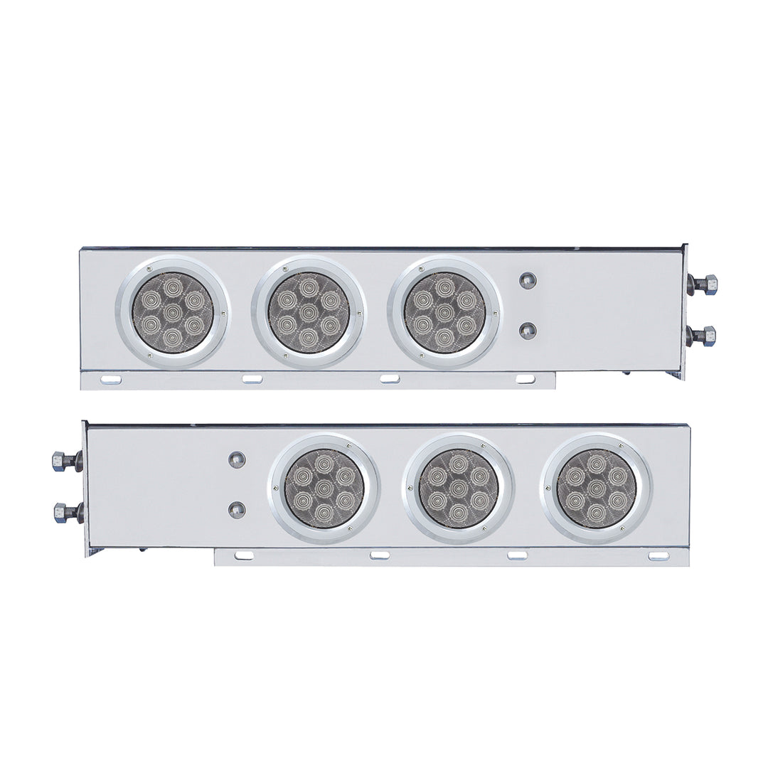 2-1/2" Bolt Pattern Spring Loaded Rear Bar With 6X Competition Series 7 Red LED 4" Light - Clear Lens (Pair)