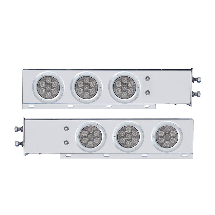 2-1/2" Bolt Pattern Spring Loaded Rear Bar With 6X Competition Series 7 Red LED 4" Light - Clear Lens (Pair)