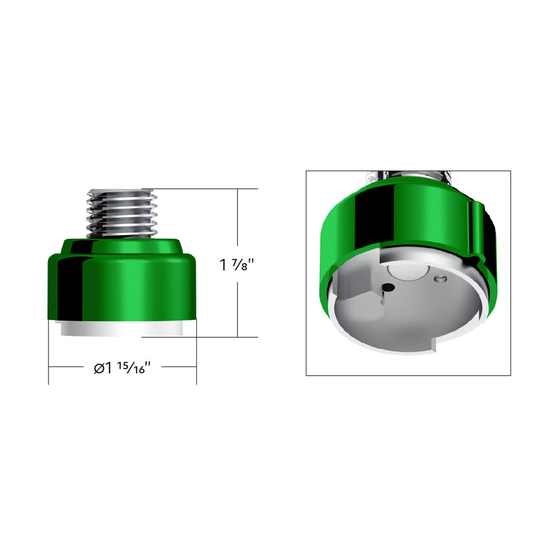 M30 x 3.5 Thread-On Gearshift Adapter W/LED Mount For Eaton - Fuller 9/10 Speed - Emerald Green