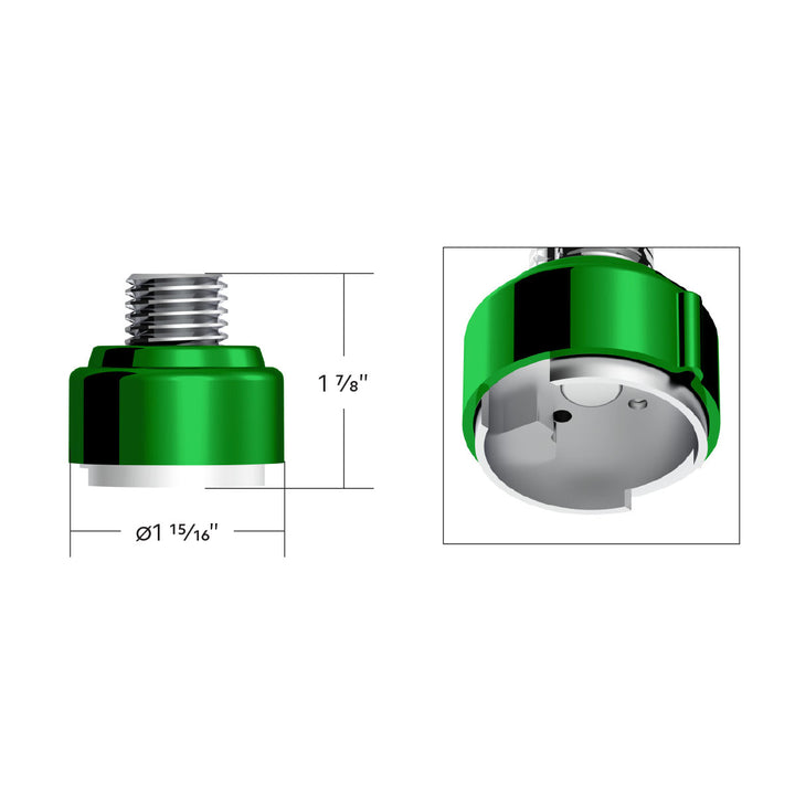 M30 x 3.5 Thread-On Gearshift Adapter W/LED Mount For Eaton - Fuller 9/10 Speed - Emerald Green