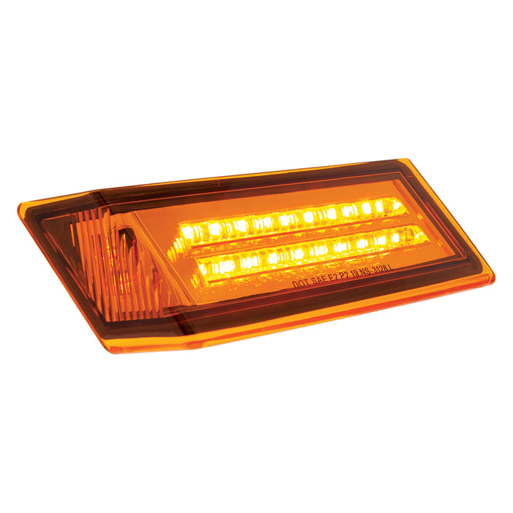 35 LED Sequential Turn Signal Light For 2018-2025 Freightliner Cascadia - Driver - Amber LED/Amber Lens