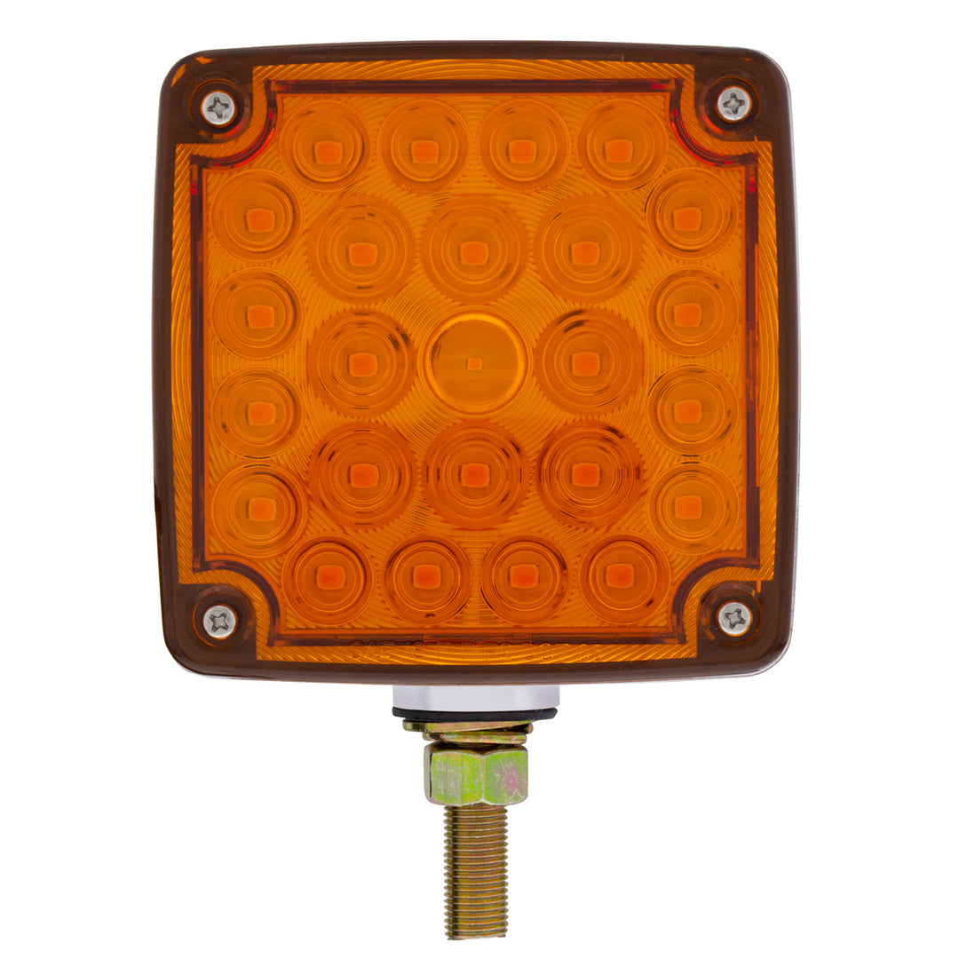 52 LED Single Stud Double Face Turn Signal Light (Passenger) - Amber &amp; Red LED/Amber &amp; Red Lens