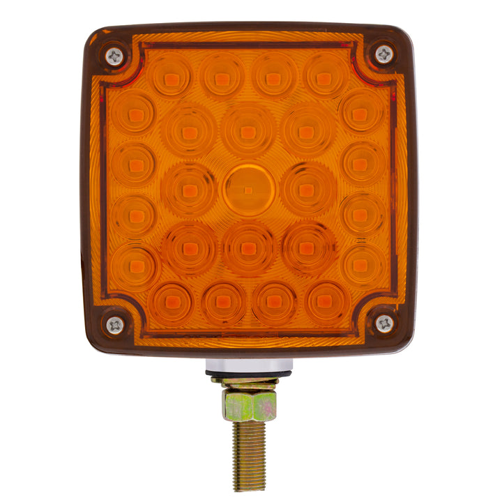 52 LED Single Stud Double Face Turn Signal Light (Passenger) - Amber &amp; Red LED/Amber &amp; Red Lens