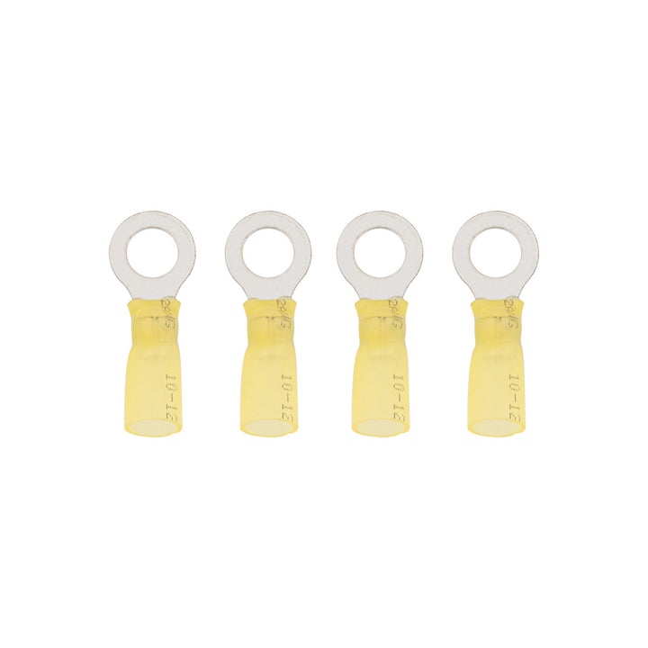 12-10 AWG 5/16" Stud CS Heat Shrink Ring Terminal - Yellow (4-Pack)
