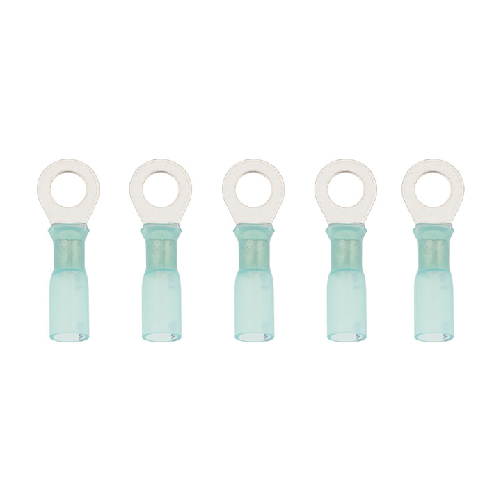 16-14 AWG 1/4" Stud CS Heat Shrink Ring Terminal - Blue (5-Pack)