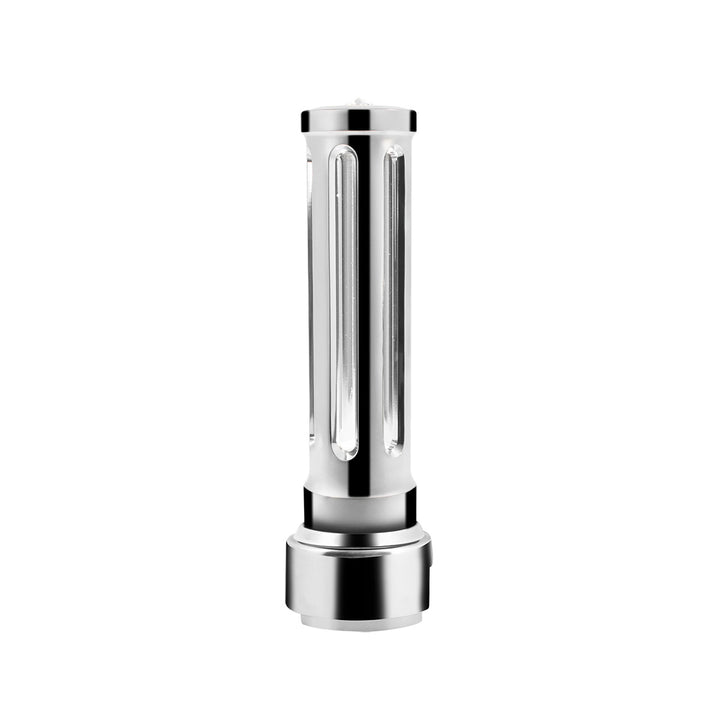 Thread-On Chrome Sonoma Style Gearshift Knob With LED 13/15/18 Speed Adapter - Clear Crystal/White LED