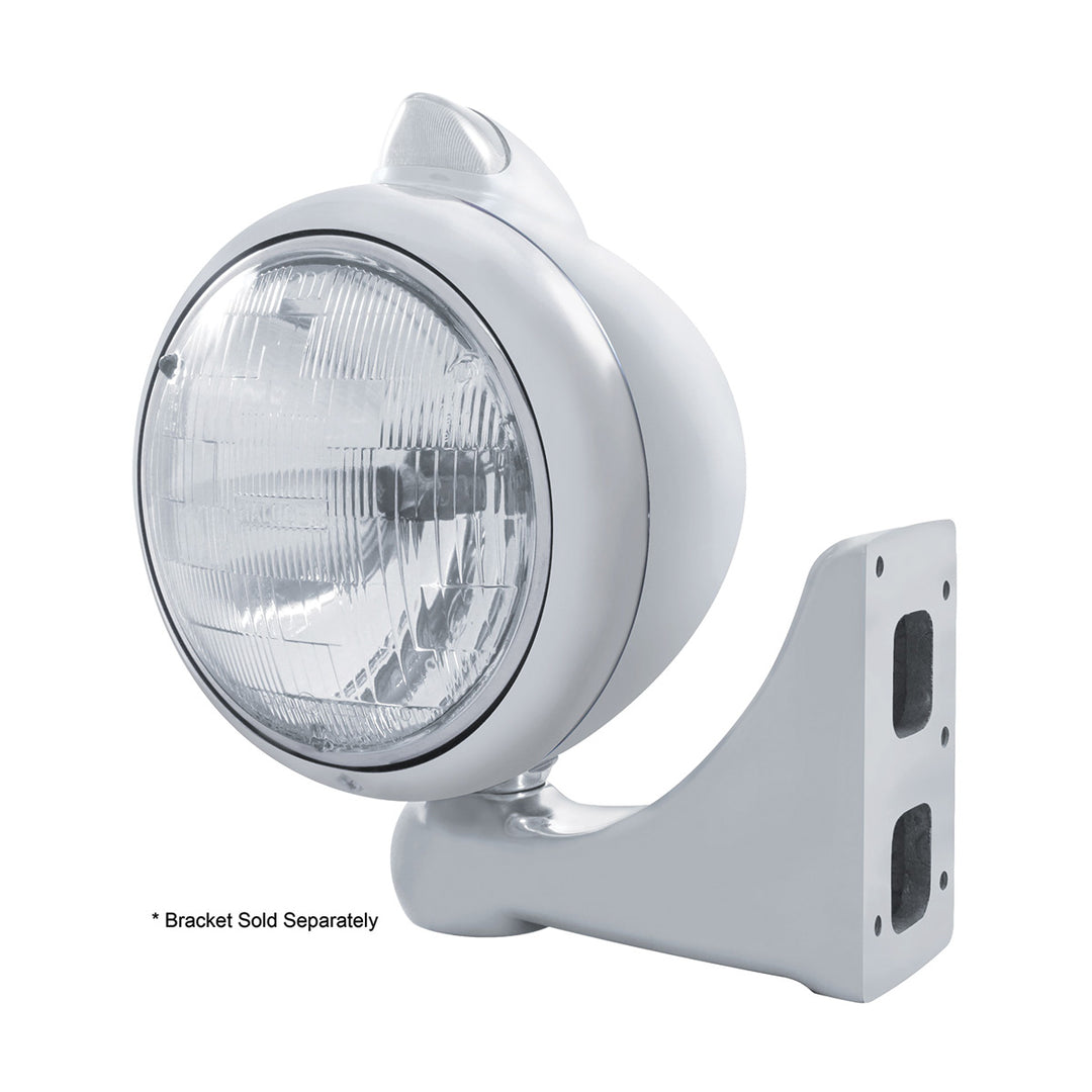 Chrome Guide 682-C Headlight H6024 &amp; Original Style LED Signal - Clear Lens