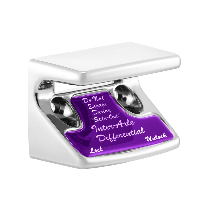 Chrome Plastic Axle/Differential Switch Guard With Glossy Sticker For 1990-2010 Freightliner Classic - Purple