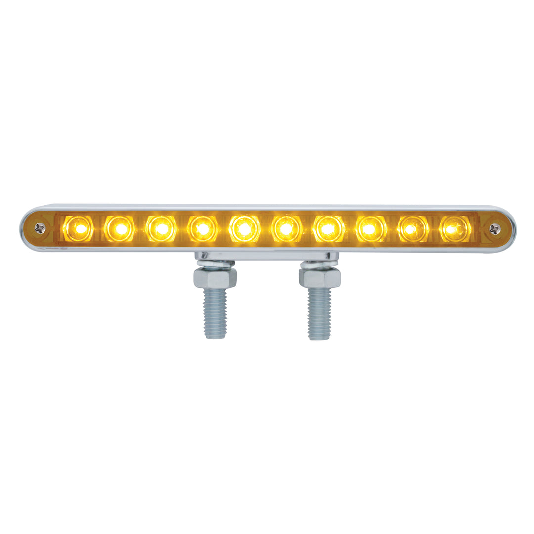 20 LED 9" Double Face Light Bar - Amber &amp; Red LED/Amber &amp; Red Lens