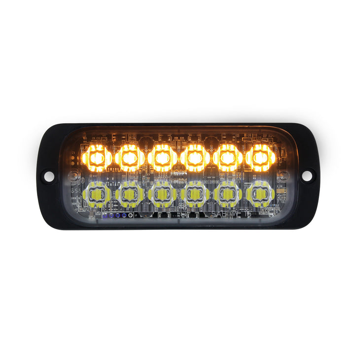 12 High Power LED Super Thin Warning Light - Amber LED &amp; White LED (Bulk)