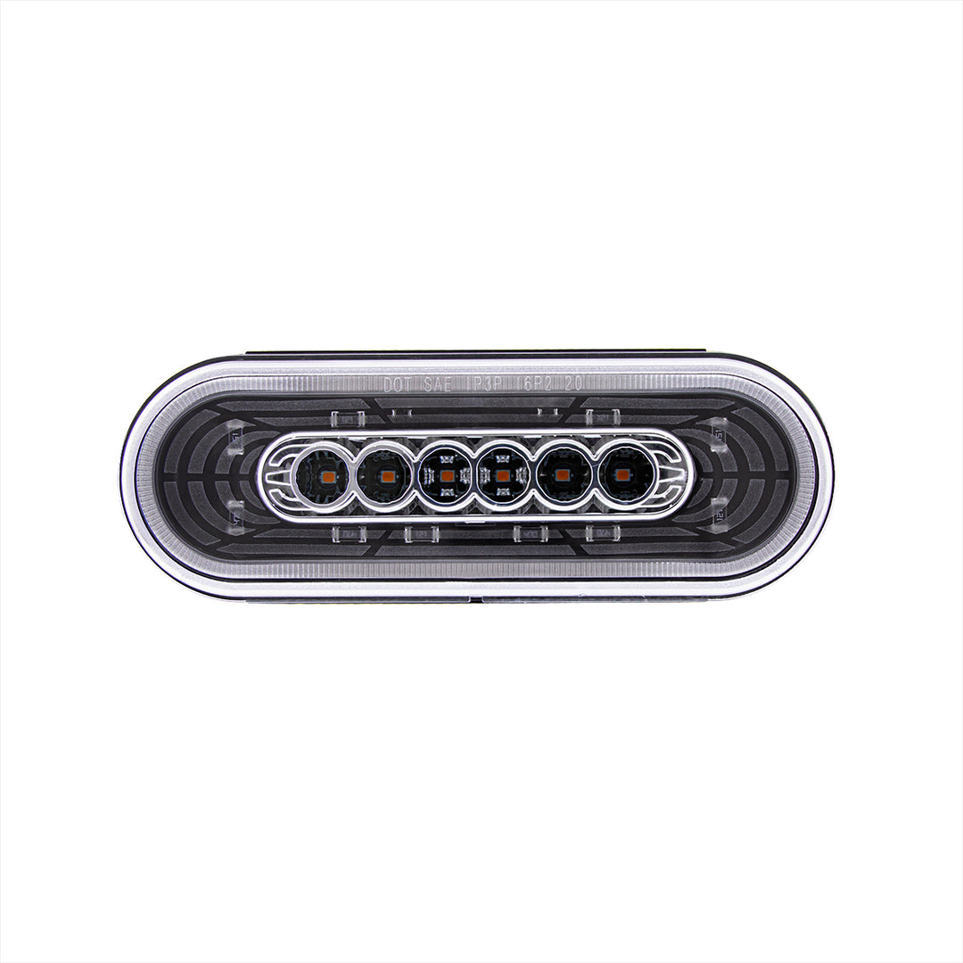 22 LED 6" Oval Abyss Light (Turn Signal) - Amber LED/Clear Lens