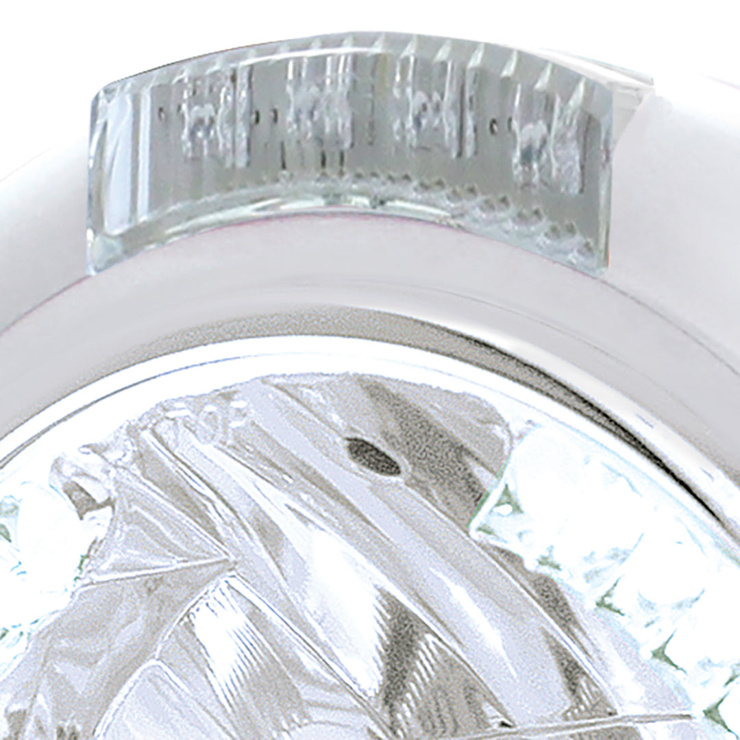 Chrome Classic Headlight H4 With 34 White LED &amp; Dual Mode LED Signal - Clear Lens