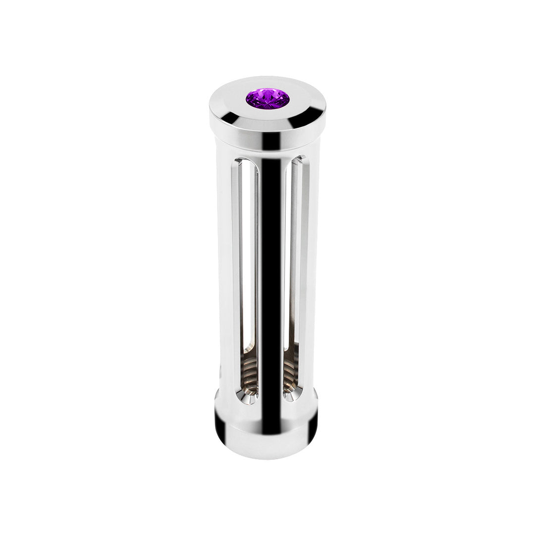 M30 x 3.5 Thread-On Sonoma Style Gearshift Knob - Purple Crystal/Chrome