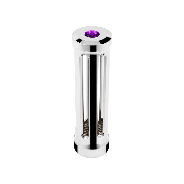 M30 x 3.5 Thread-On Sonoma Style Gearshift Knob - Purple Crystal/Chrome