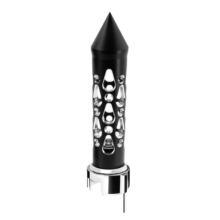 Thread-On Brooklyn Style Spike Gearshift Knob With LED 13/15/18 Speed Adapter - Matte Black/Blue LED