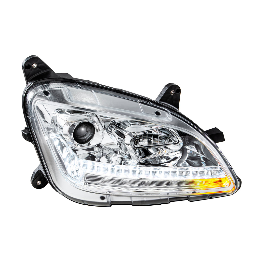 Chrome Projection Headlight With LED Sequential Turn and DRL For 2012-2021 Peterbilt 579 - Passenger