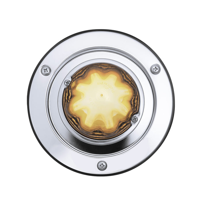 9 LED Dual Function GloLight Watermelon Sleeper Bunk Kit With 304 Stainless Steel Bezel - Amber LED/Clear Lens