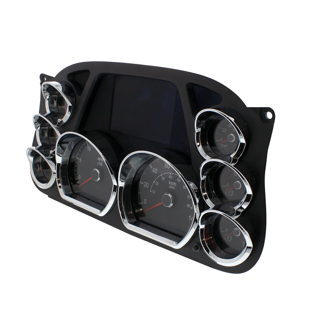 Chrome Plastic Speed/Tachometer Gauge Bezel For Peterbilt 579 (2013-2021) &amp; 587 (2010-2016)