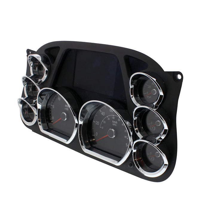 Chrome Plastic Speed/Tachometer Gauge Bezel For Peterbilt 579 (2013-2021) &amp; 587 (2010-2016)