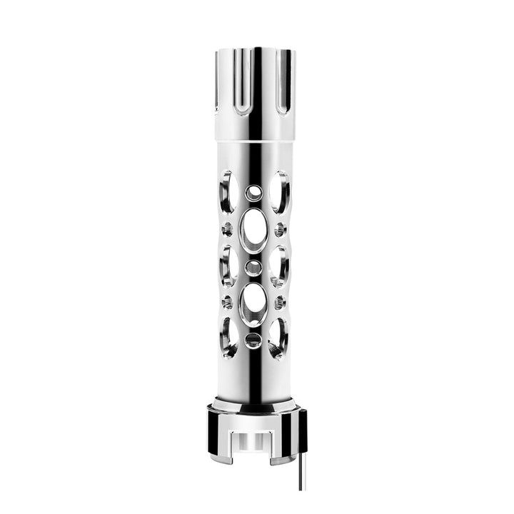 Austin Style Gun Cylinder Gearshift Knob With LED 13/15/18 Speed Adapter - Chrome/Red LED