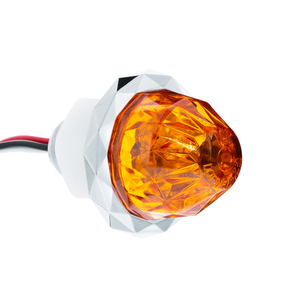 2 LED Dual Function Mini Crystal Watermelon Light (Clearance/Marker) - Amber LED/Amber Lens