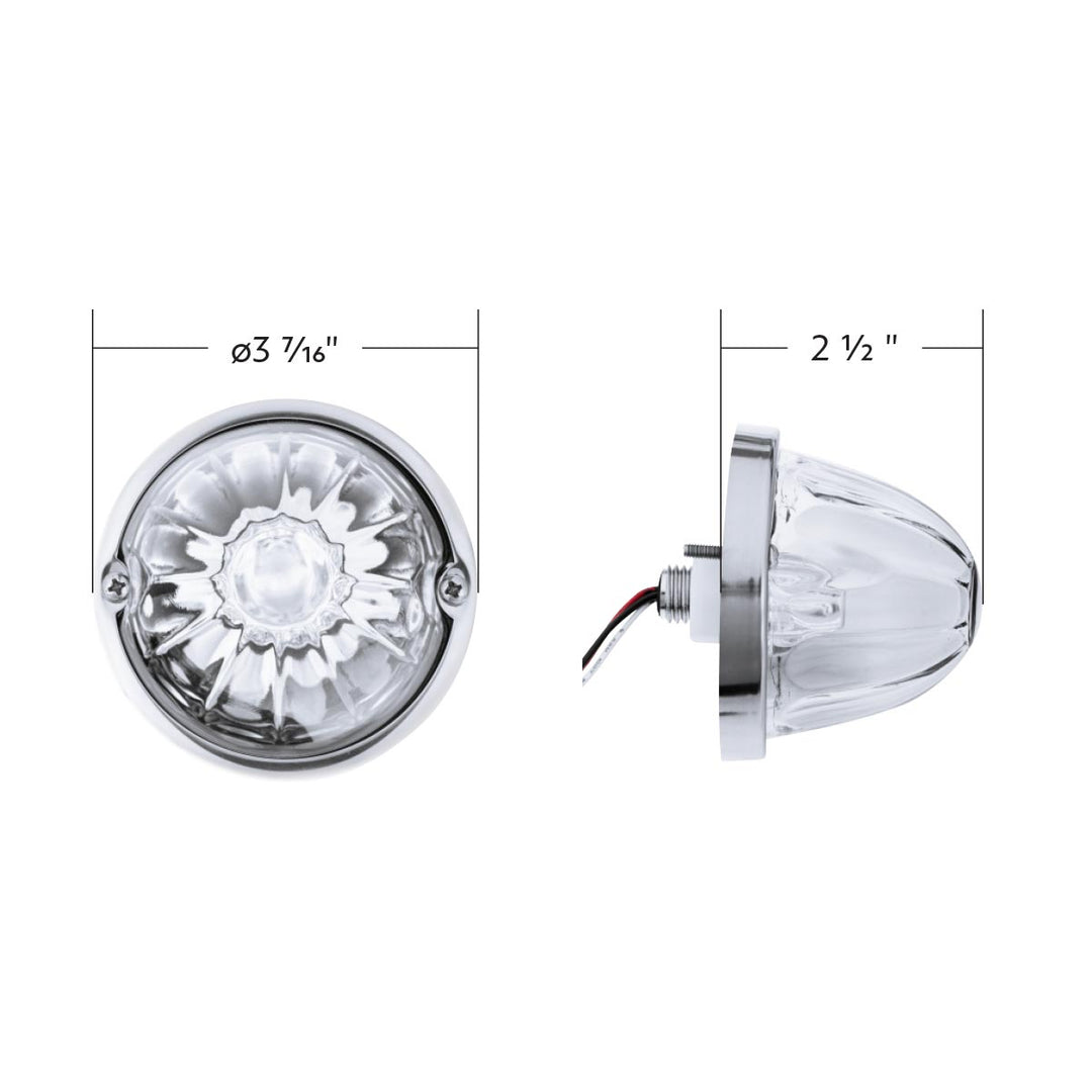Glass Watermelon Light Kit With 2 LED Light - Amber LED/Clear Lens