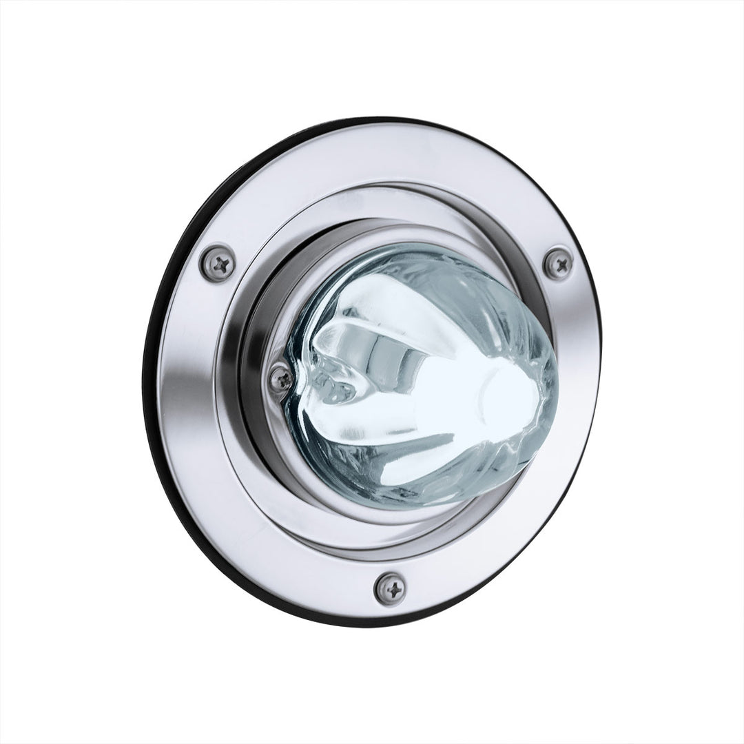 Dual Function Glass Watermelon Sleeper Bunk Kit With 304 Stainless Steel Bezel &amp; LED Bulb - Clear Lens/White LED