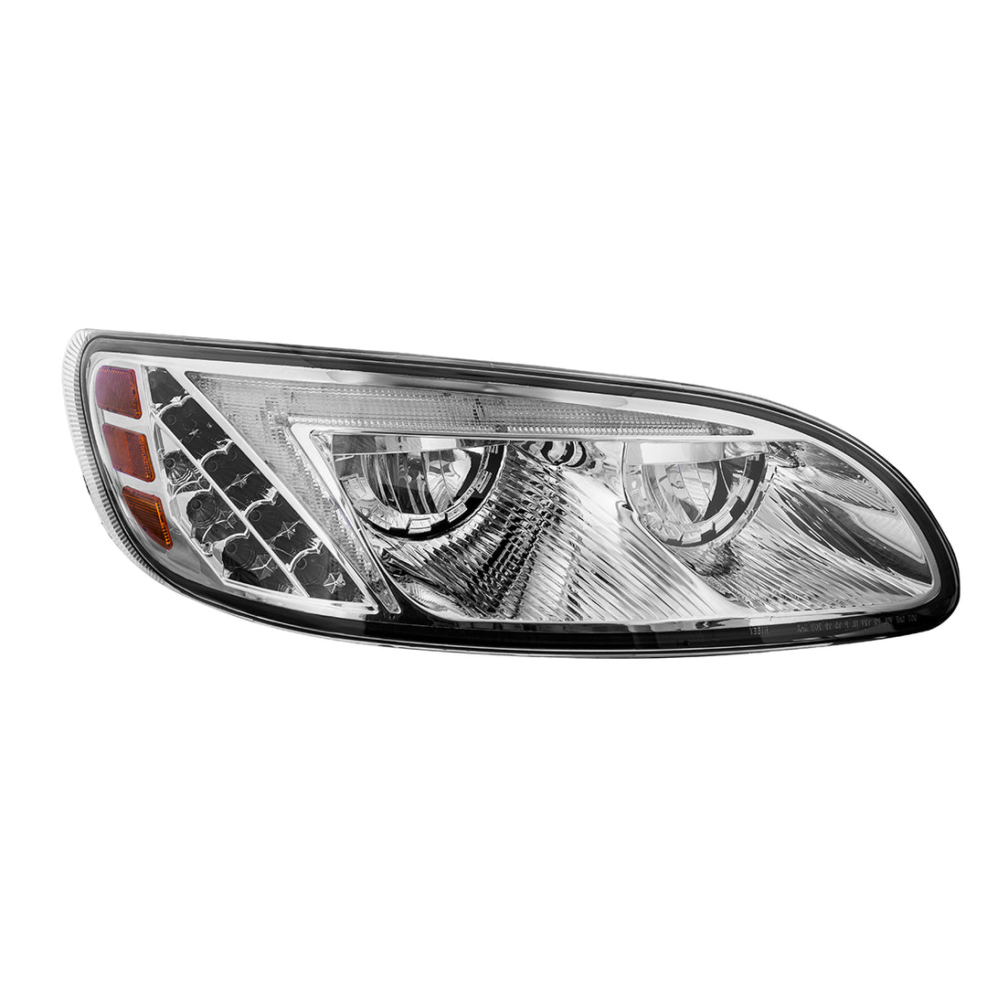 Chrome LED Headlight For Peterbilt 386 (2005-2015) &amp; 387 (1999-2010) - Passenger